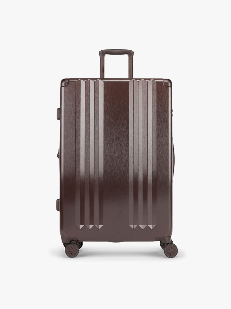 CALPAK Ambeur 2pc Set that includes Carry-On Luggage and Large Luggage in brown Walnut metallic look