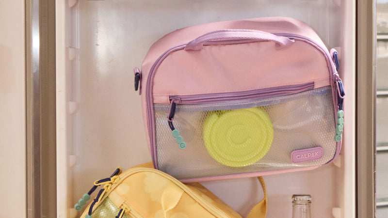CALPAK Kids Lunch Bag in lavender pink Orchid Pink with front zippered pocket