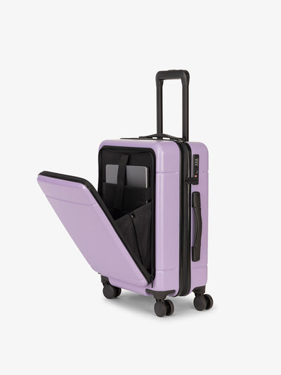 CALPAK Hue carry-on hard shell luggage with front pocket in purple orchid; LHU1020-ORCHID view 1