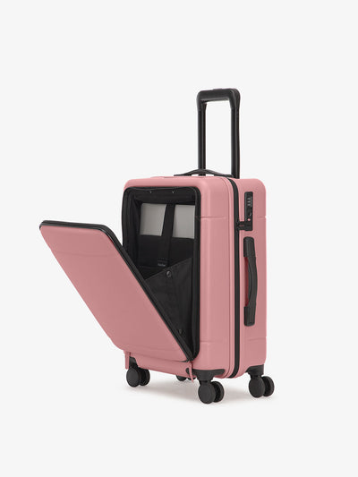 CALPAK Hue carry-on hard shell luggage with front pocket in mauve; LHU1020-MAUVE view 1