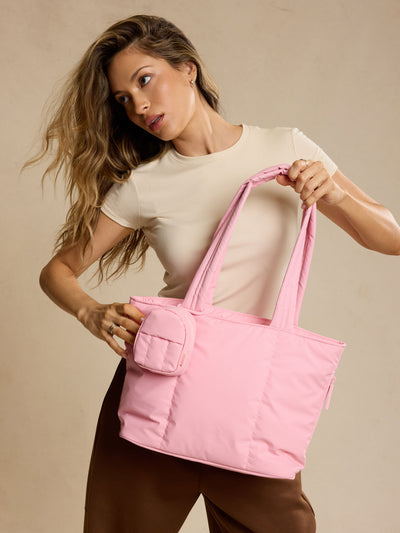 CALPAK Luka Mini Tote in pink Blossom; ALM2401-BLOSSOM view 2
