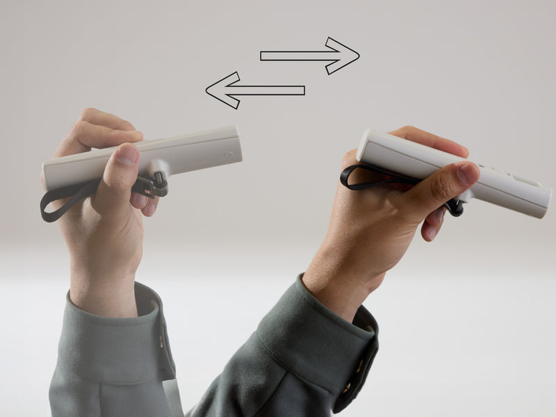 Model rocking CALPAK Battery-Free Luggage Scale back and forth to power on LCD screen