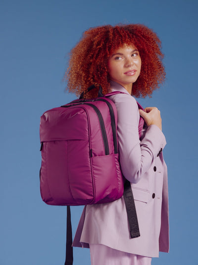 CALPAK Luka Laptop Backpack for women in purple plum; BPL2001-PLUM view 2