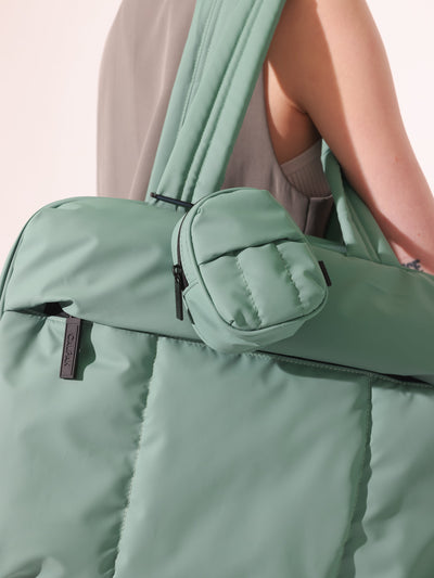 CALPAK Luka key pouch with carabiner clip in green; AMB2201-SAGE view 2