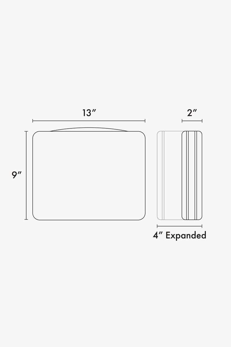 CALPAK Medium Compression Packing Cubes line drawing dimensions in inches