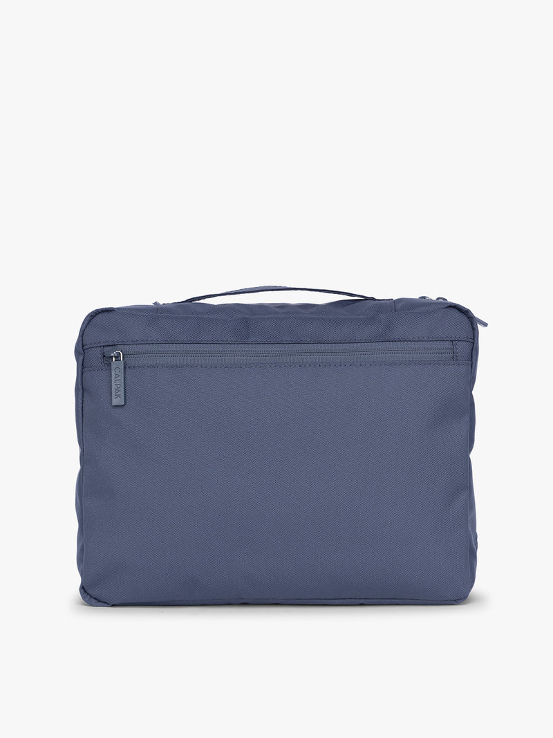 Back side of packing cube that is part of CALPAK Packing Cubes 5-piece Set in dark blue Indigo
