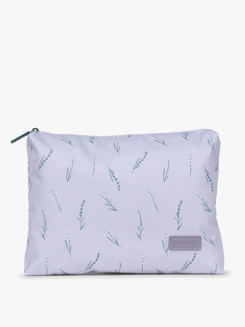 Top zippered packing cube CALPAK Packing Cubes 5-piece Set in light purple with lavender print in Lavender Bloom