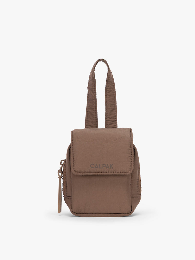 CALPAK Baby Collection Pacifier Pouch in brown Hazelnut front view