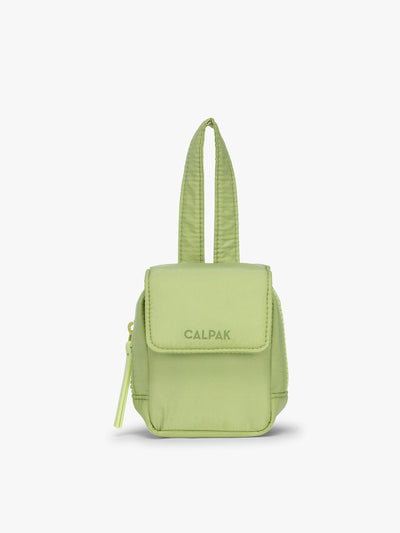 CALPAK Baby Collection Pacifier Pouch in light green Lime front view; PCB2501-LIME view 1