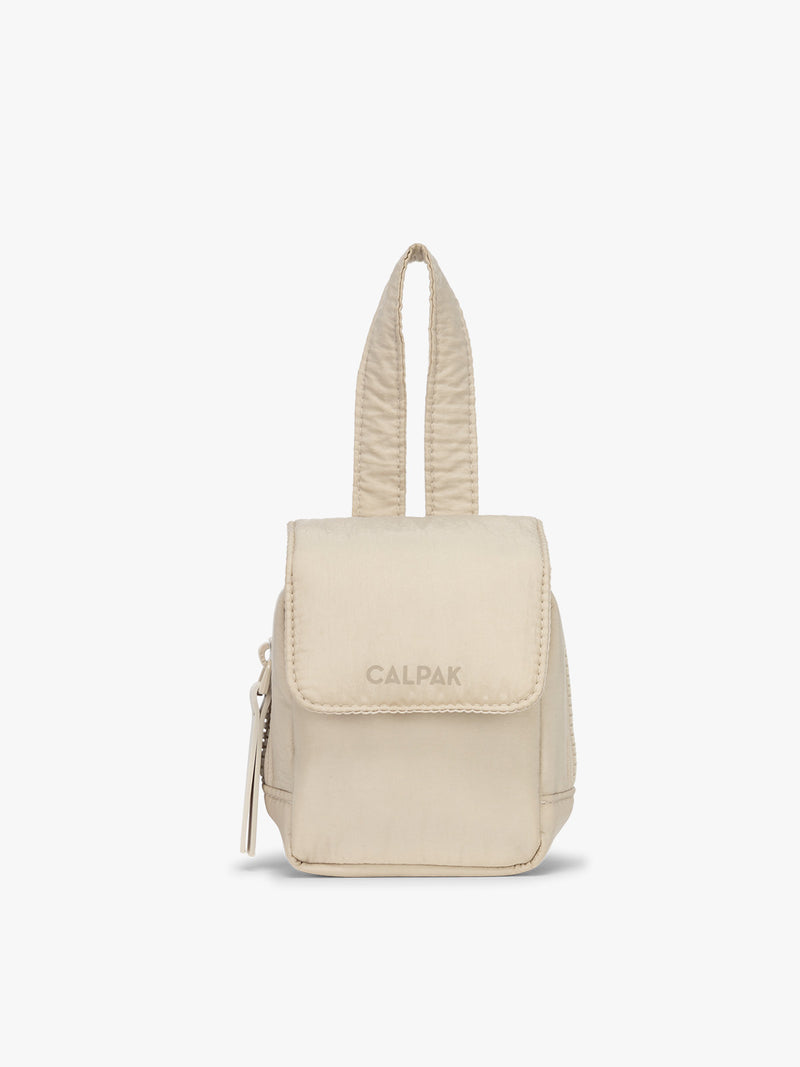 CALPAK Baby Collection Pacifier Pouch in white Oatmeal front view