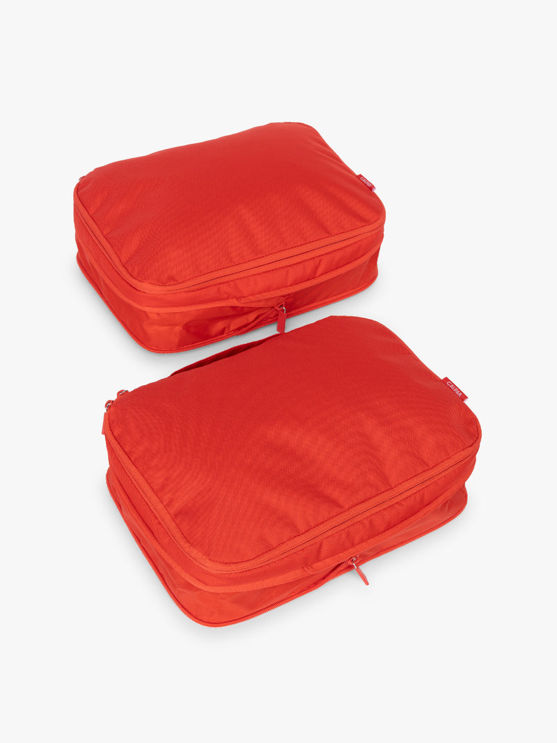 CALPAK Medium Compression Packing Cubes in red Tomato