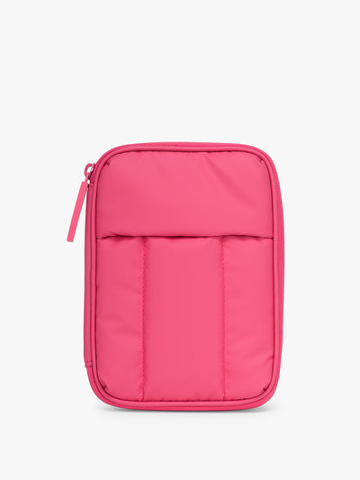 CALPAK Luka Zip Passport Wallet in bright pink Dragonfruit on a white background; PZW2301-DRAGONFRUIT view 1