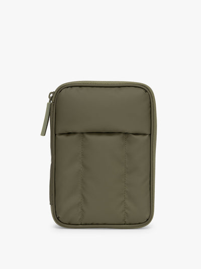 CALPAK Luka Zippered Passport Wallet in dark green Pine; PZW2301-PINE view 1