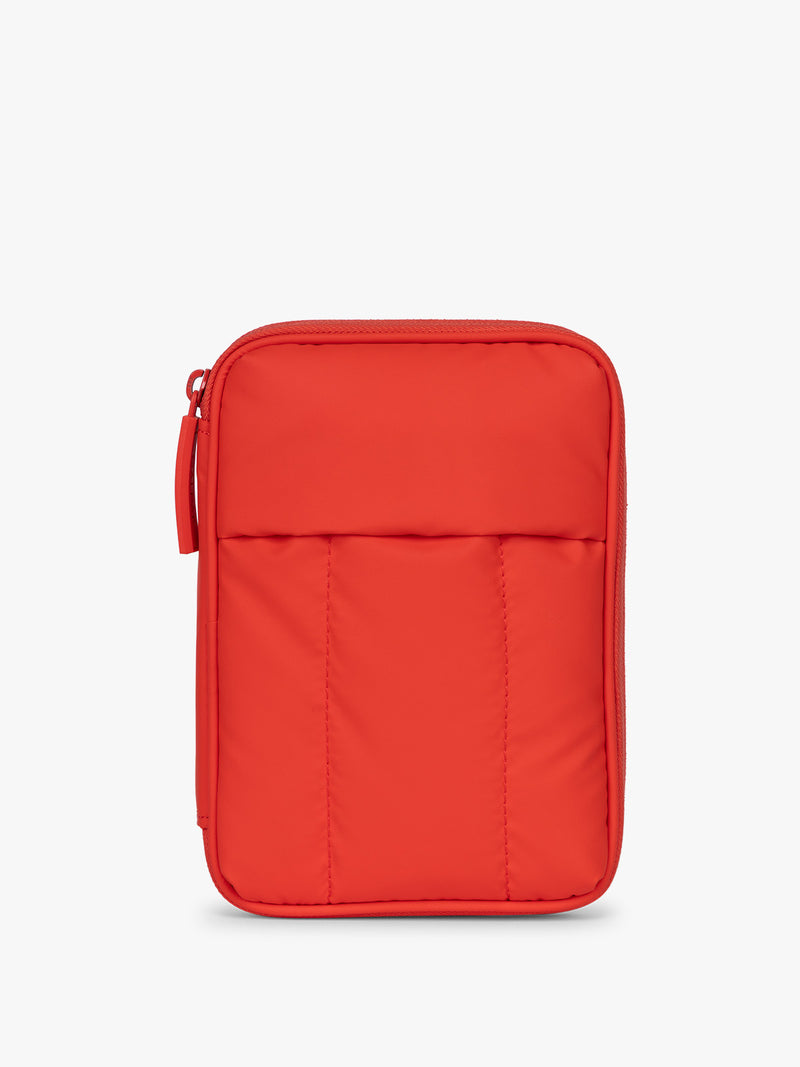CALPAK Luka Zip Passport Wallet in red Tomato