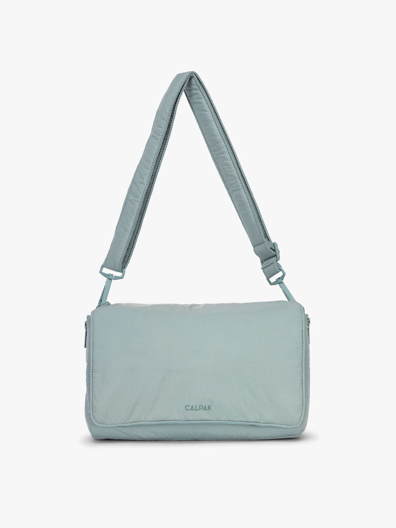 CALPAK Convertible Stroller Caddy Crossbody in light blue Bluebell
