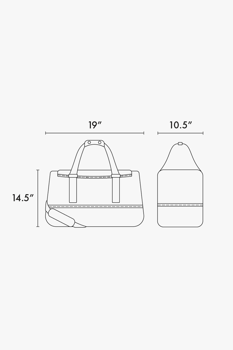 CALPAK Stevyn Duffel Bag line drawing dimensions