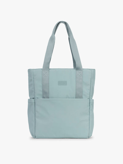 CALPAK Zippered Laptop Tote Bag in light blue Bluebell on a white background; TCN2501-BLUEBELL view 1