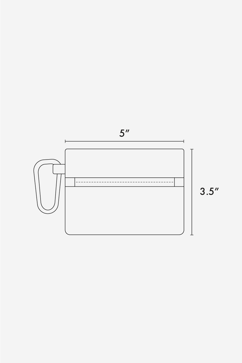 CALPAK Terra Clippable Card Pouch dimensions: 3.5" tall by 5" wide