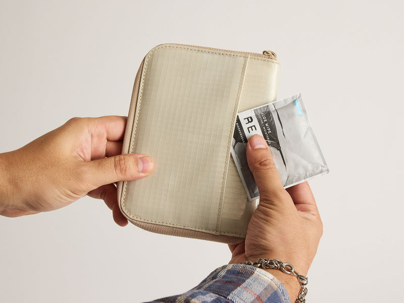 Beige CALPAK Terra Zippered Passport with Back Slip Pocket