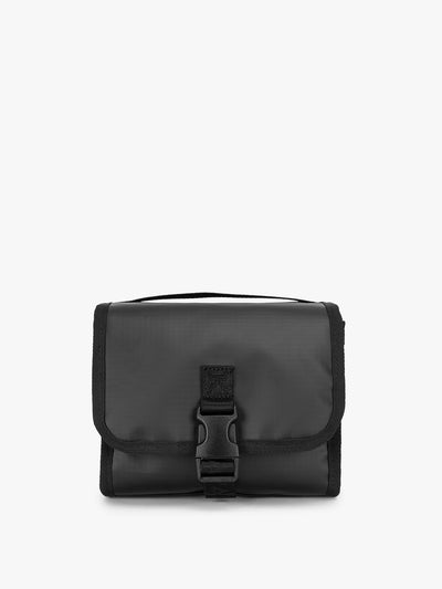 CALPAK Terra Hanging Toiletry Bag in black Matte Obsidian front view; THY2201-MATTE-OBSIDIAN view 1