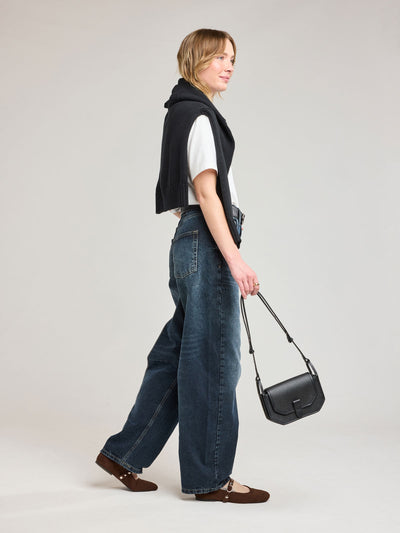 CALPAK Colette Canvas Crossbody Wallet Bag in black canvas material ; CLWC2601-BLACK view 2