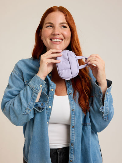 CALPAK Luka Duffel Zip Bag Charm in lavender Orchid; ALK2501-ORCHID view 2