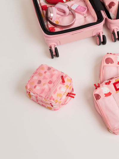 Pink organizer with Miffy and zoo animals print for the CALPAK Everything Cube; ACE2401-MIFFY-PINK-ZOO-TRIP view 2