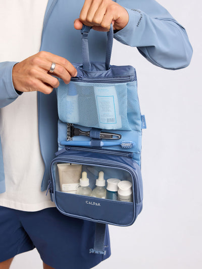 CALPAK Fit Hanging Dopp Kit in blue Indigo ; TFH2401-INDIGO view 2