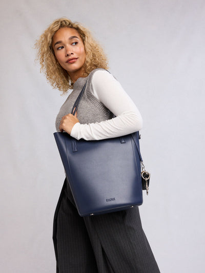 CALPAK Haven 14 Haven Laptop Tote in dark blue Navy; ABU2501-NAVY view 2