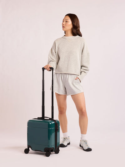 CALPAK Hue Mini Carry-On Luggage in dark green Kale; LHU1014-GLAZED-KALE view 2