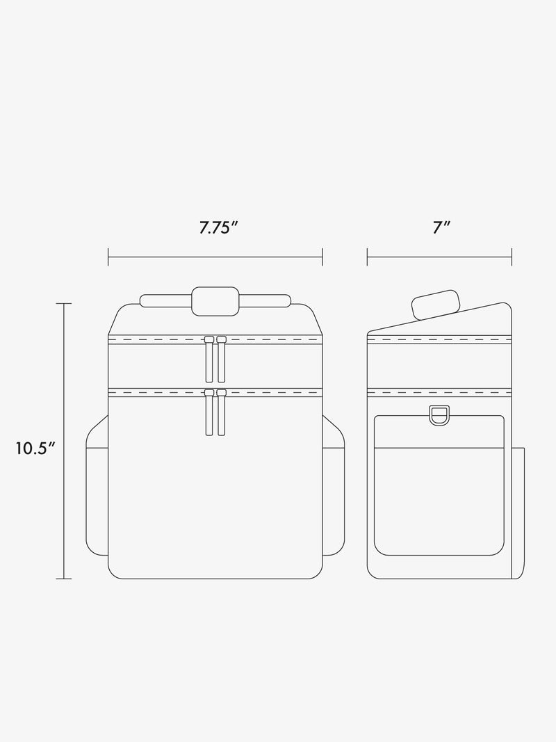 Insulated Baby Bottle Bag line drawing dimensions in inches