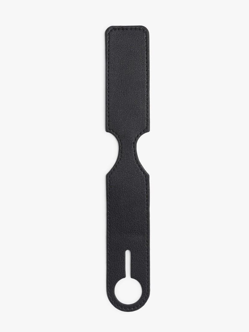 CALPAK Personalized Luggage Tags in Black laid flat on a white background