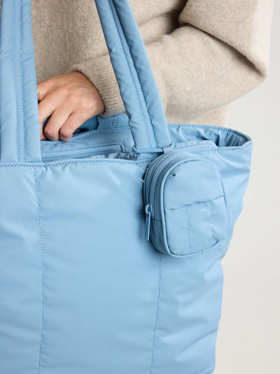 CALPAK Luka Backpack Zip Bag Charm in light blue French Blue; AMB2201-FRENCH-BLUE view 2