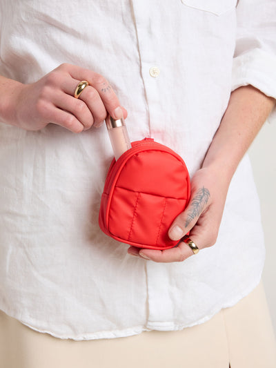 CALPAK Luka Backpack Zip Bag Charm in red Tomato; AMB2201-TOMATO view 2