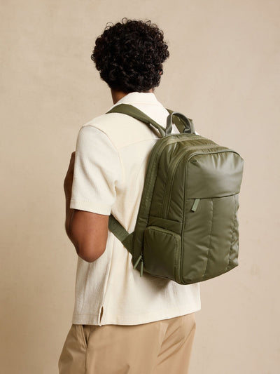 CALPAK Luka 15in Laptop Backpack in dark green Pine; BPL2001-PINE view 2