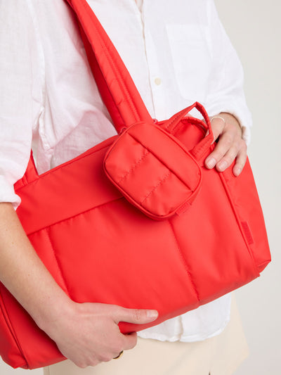 CALPAK Luka Duffel Zip Bag Charm in red Tomato; ALK2501-TOMATO view 2