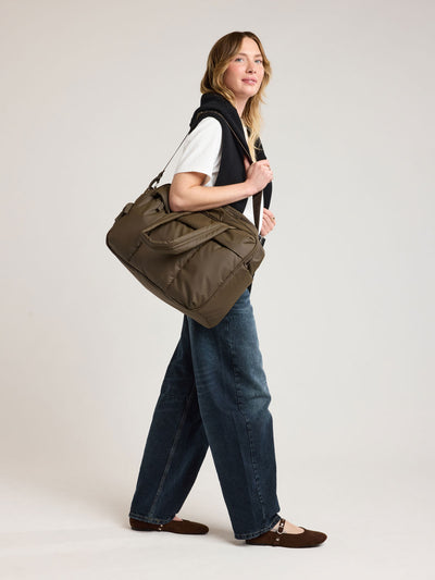 CALPAK Luka Duffel in brown Mushroom; DSM1901-MUSHROOM view 2