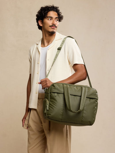 CALPAK Luka Duffel in dark green Pine; DSM1901-PINE view 2