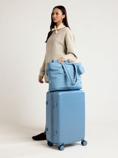 CALPAK Luka Expandable Tote in light blue French Blue; ALT2201-FRENCH-BLUE view 2