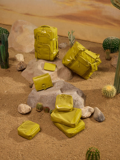CALPAK Terra 5pc Packing Cube Set in yellow green Wasabi on a white background; PCT2601-WASABI view 2