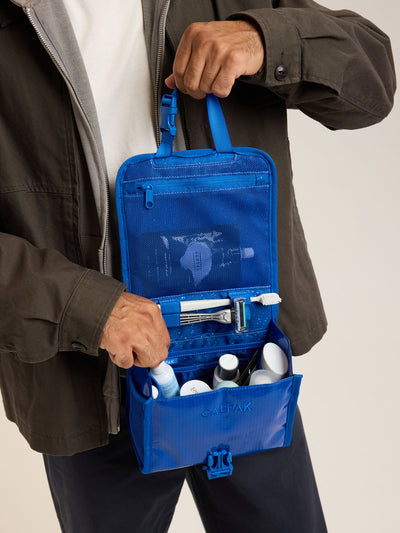 CALPAK Terra Hanging Toiletry Bag in blue Cobalt; THY2201-COBALT view 2