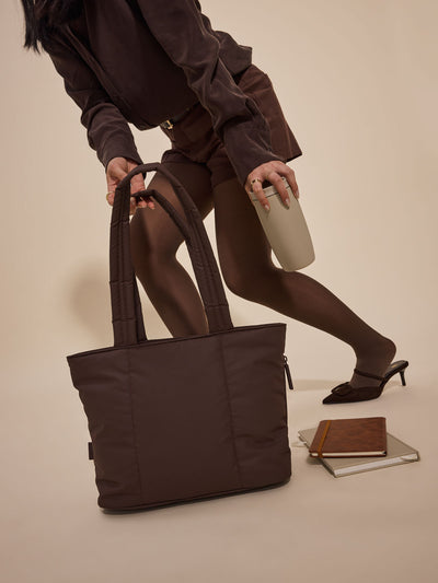 CALPAK Luka Mini Tote in brown monochrome Walnut; ALM2401-WALNUT view 2