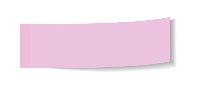 Pink curved banner on a white background