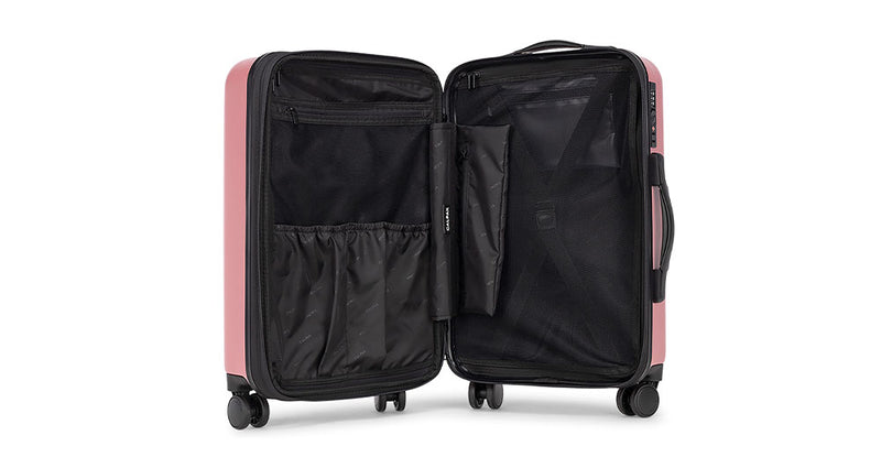 CALPAK Evry Large Luggage opened showing the interior inside (black)